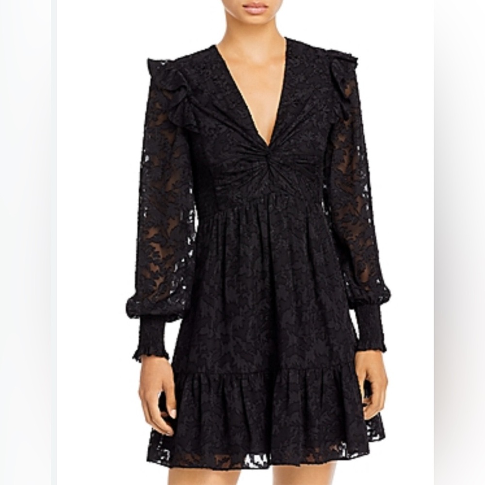 Aqua Black Lace Mini-Dress Size Small